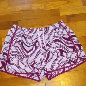 Women’s Purple Swirl Athletic Shorts, large, reebok
